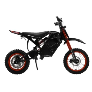 Rogue MX-01, Top Speed 38mph (61 km/h), 31–38mi (50–61 km) Range, 1104Wh (48V 23Ah), 56kg, 14”/12” — Off-Road Electric Dirt Bike