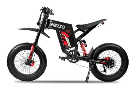 Hezzo D5, Top Speed 43mph (70 km/h), 120–150km Range, 1800Wh (60V 30Ah), 40kg, 20”×4.0” — Off-Road Electric Dirt Bike