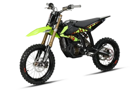 Surron Hyper Bee, Top Speed 34mph (55 km/h), 31mi (50 km) Range, 1260Wh (50.4V 25Ah), 39kg, 14”/12” — Off-Road E-Moto